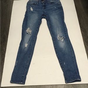 Rock & Republic Kashmiere Women's Blue Distressed Mid Rise Skinny Jean Size 6